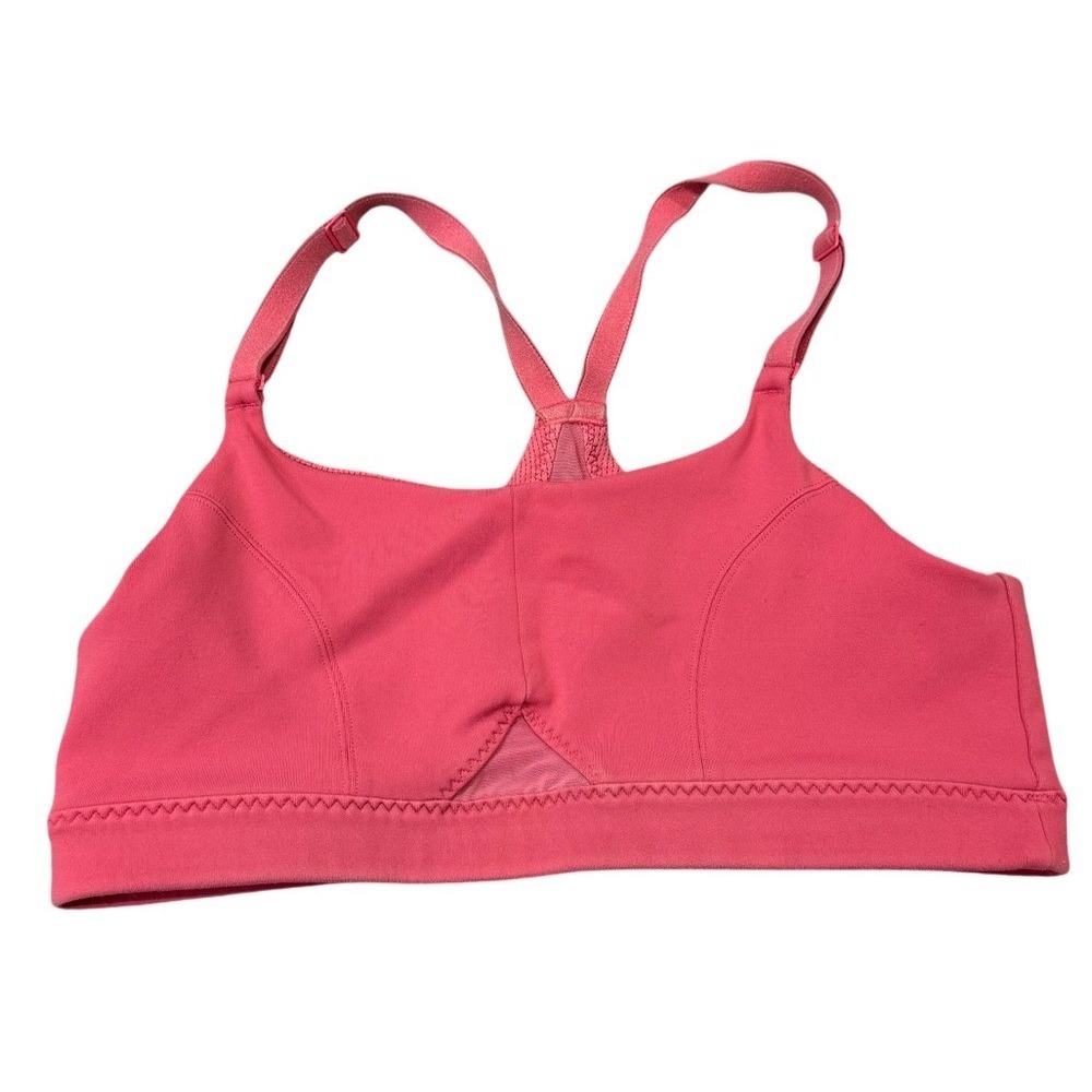 Athleta Pink Mesh Racerback Sports Bra Medium Adjustable Straps Activewear